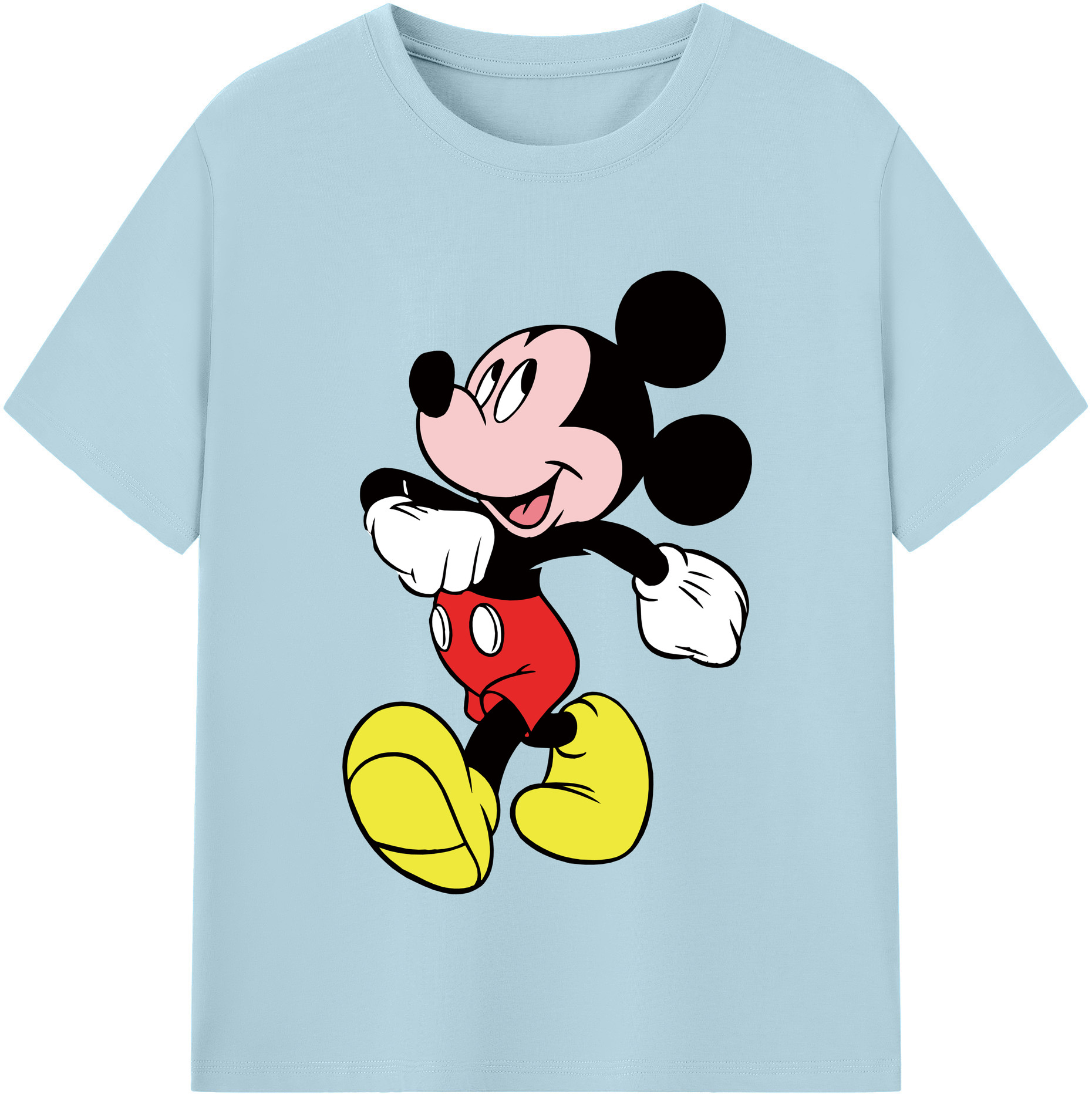 （画像用） ミッキーマウス Mickey Mouse 綿100％半袖Tシャツ（フロントプリント）